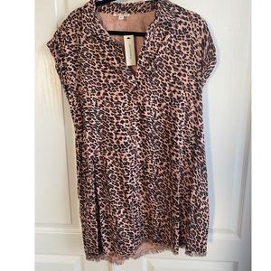 Animal print shirt dress
